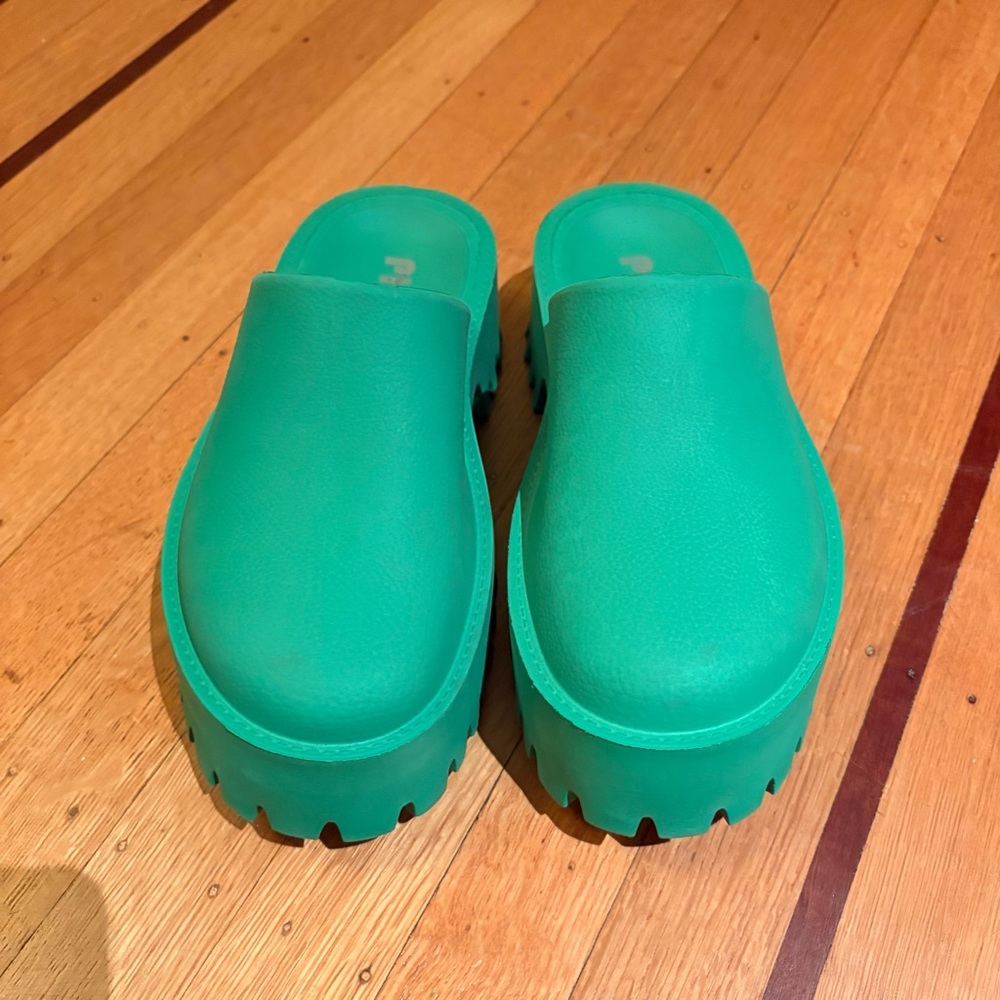 Green Platform Slide Sandals - image 2